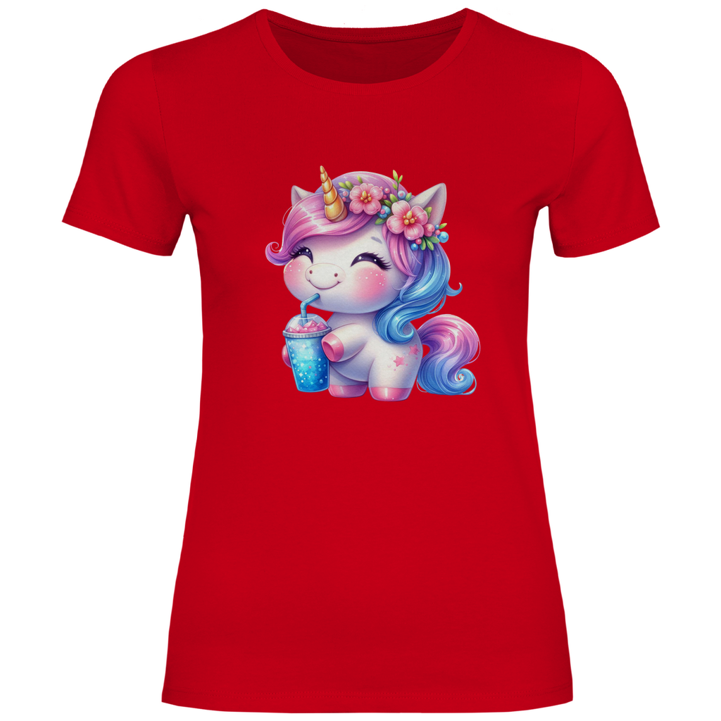 Damen T-Shirt kinder-einhorn-01