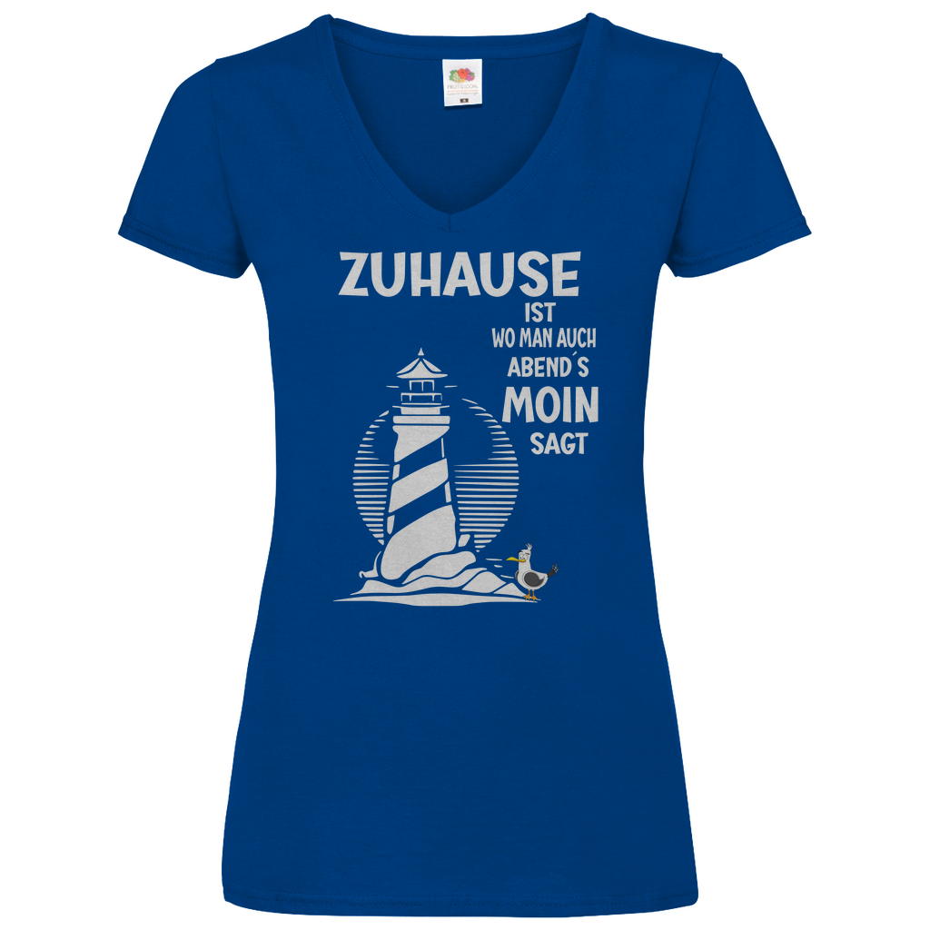 Damen Basic V-Neck T-Shirt spruch011