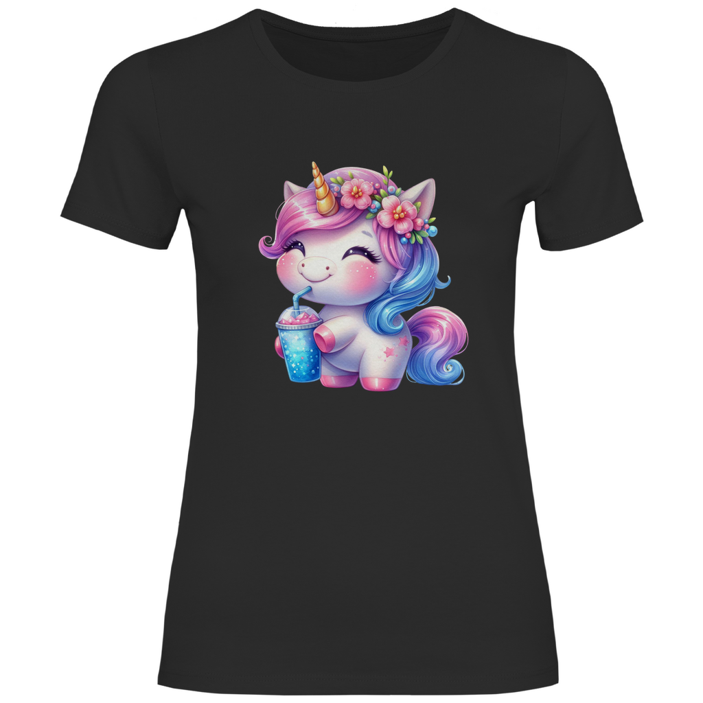 Damen T-Shirt kinder-einhorn-01