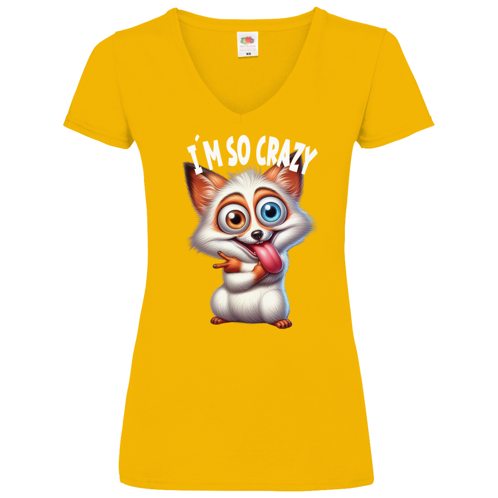 Damen Basic V-Neck T-Shirt spruch010