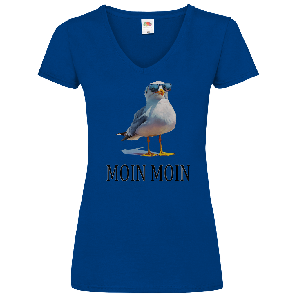 Damen Basic V-Neck T-Shirt MOINMOIN-02