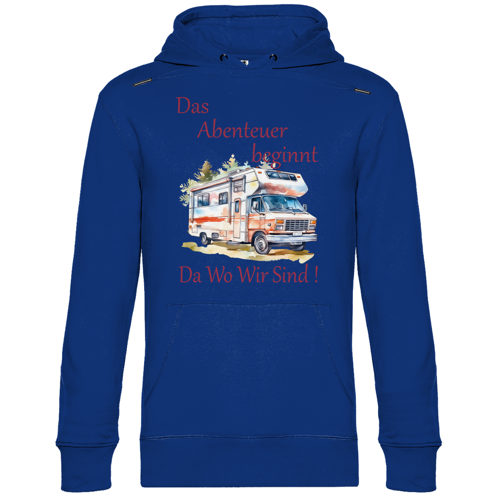 Herren Promo Hoodie Camping Das Abenteuer beginnt-01