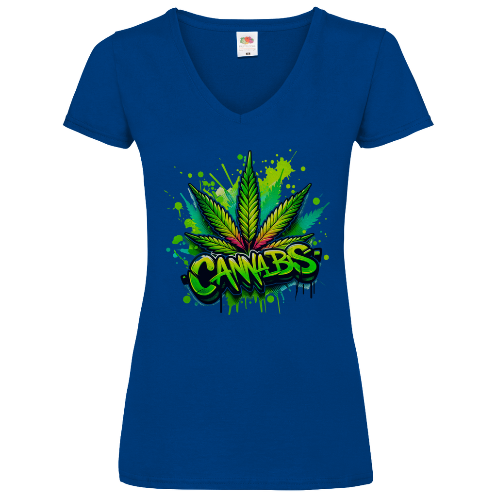 Damen Basic V-Neck T-Shirt Canna-01