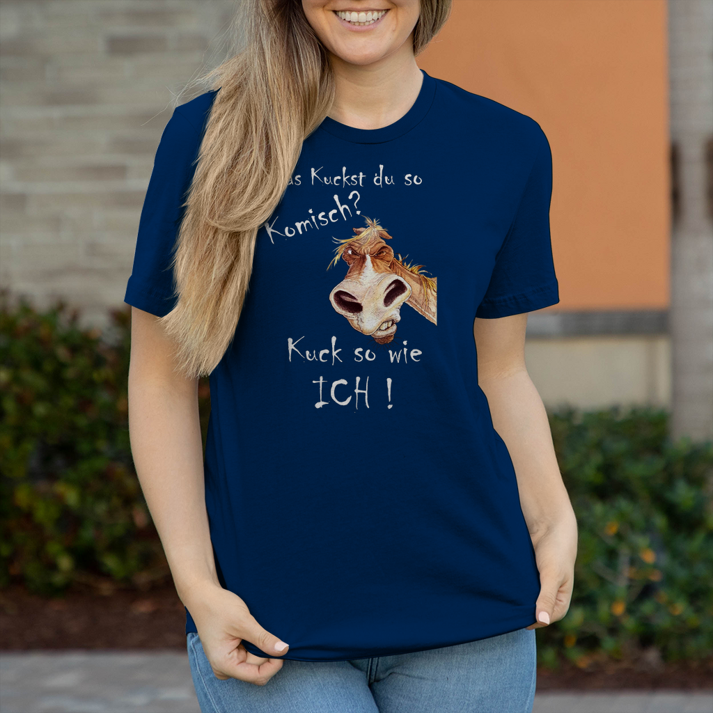 Damen T-Shirt was kuckst du ?