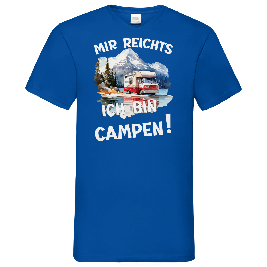 Herren Basic V-Neck T-Shirt camping-09
