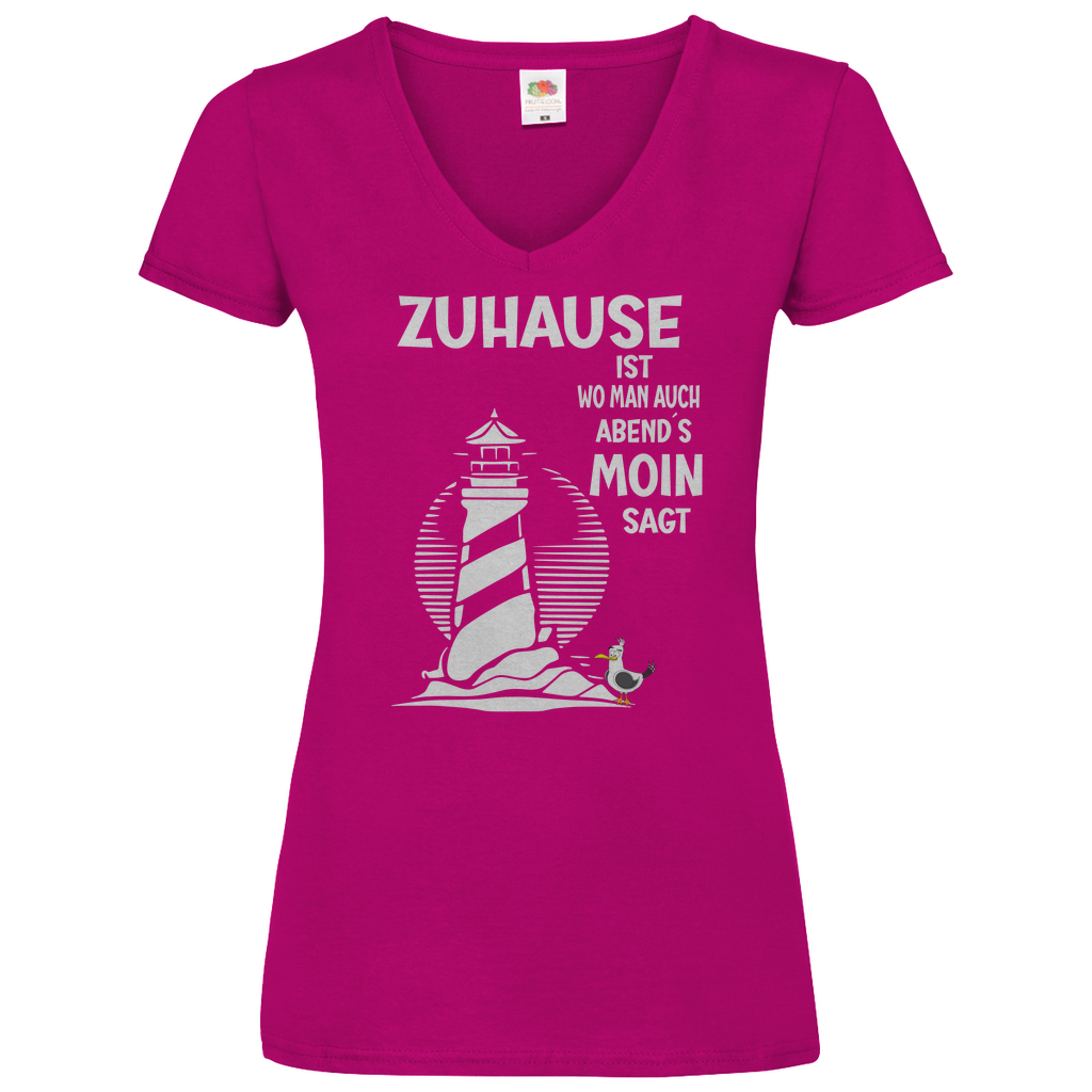 Damen Basic V-Neck T-Shirt spruch011