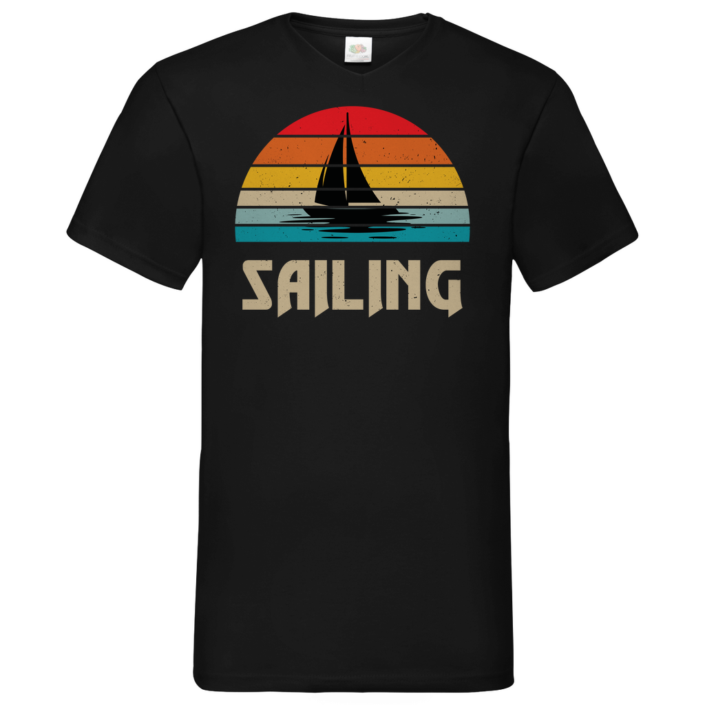 Herren Basic V-Neck T-Shirt Sailing-01
