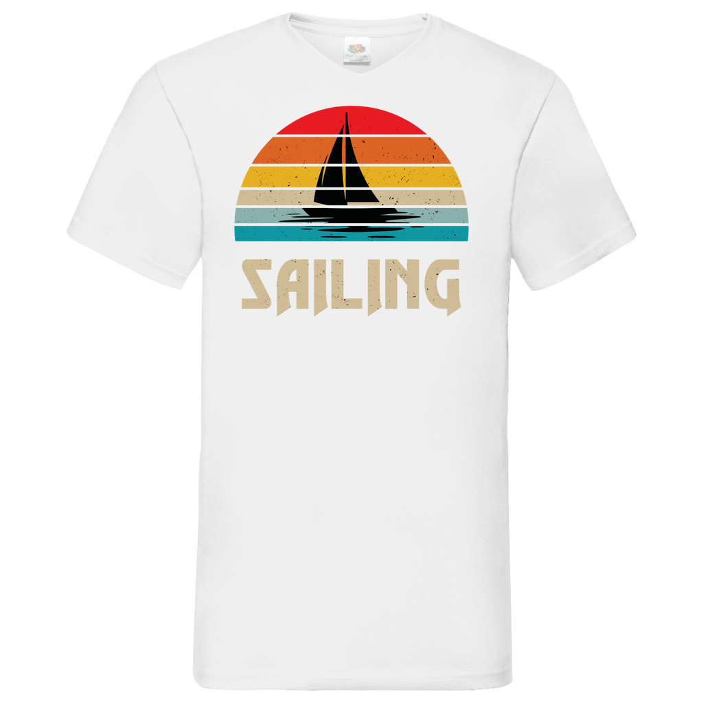 Herren Basic V-Neck T-Shirt Sailing-01