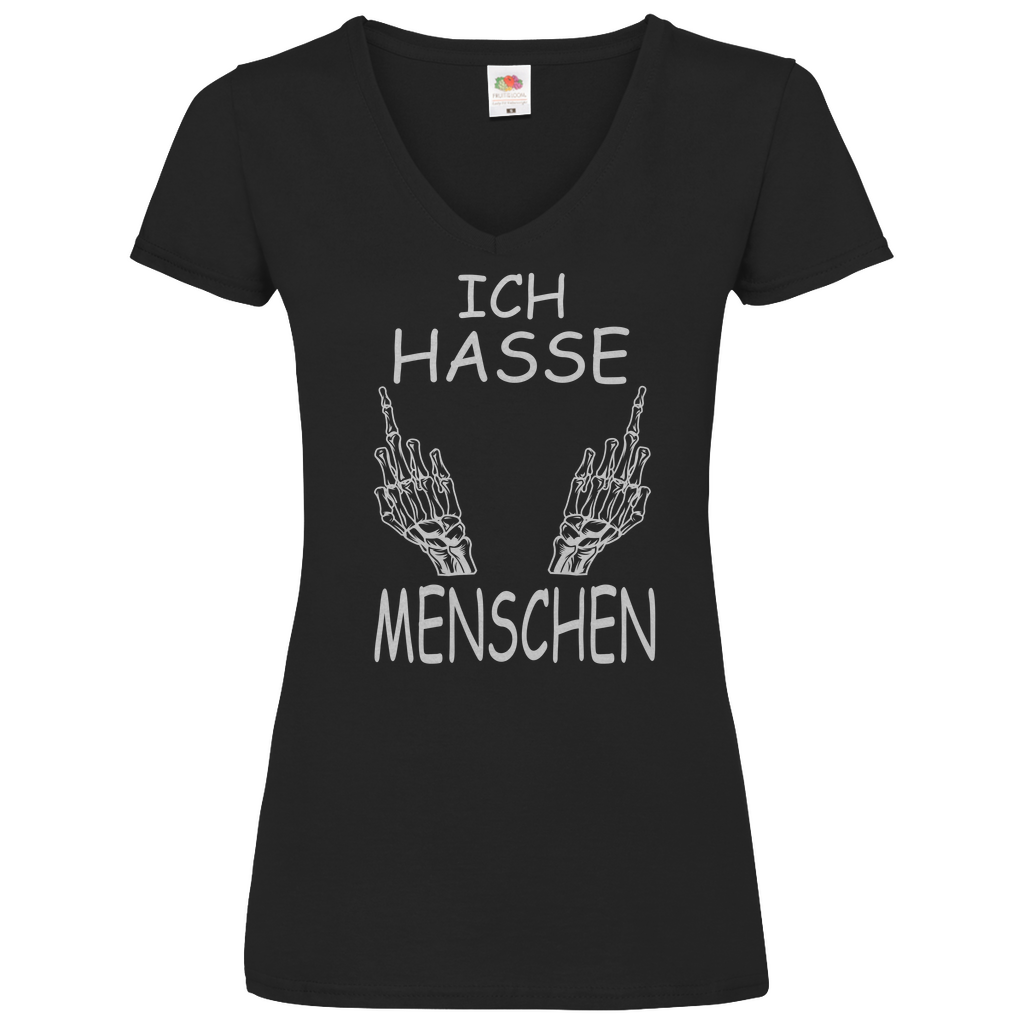 Damen Basic V-Neck T-Shirt spruch030