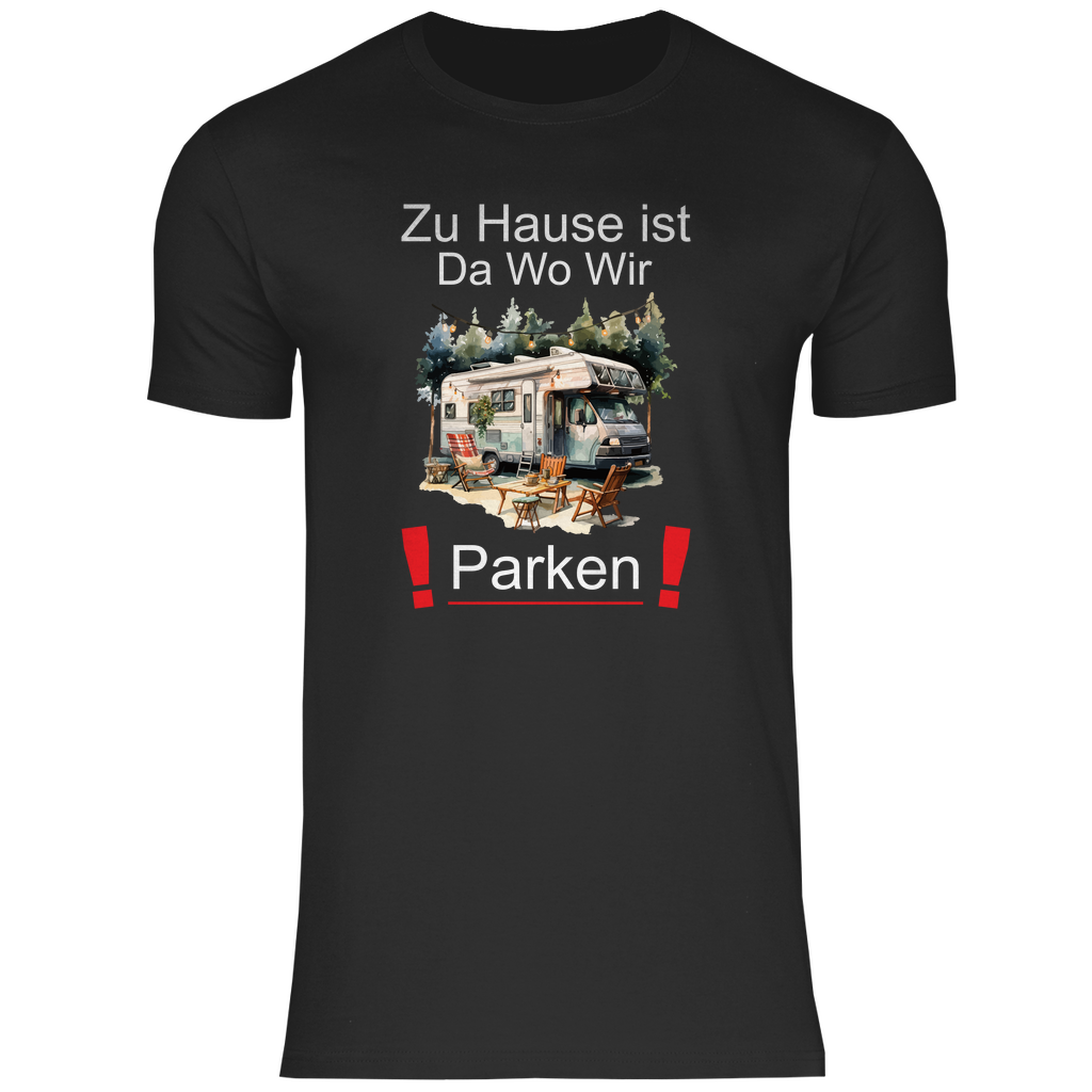 Herren T-Shirt zu hause ist da wo wir parken-02 Camping