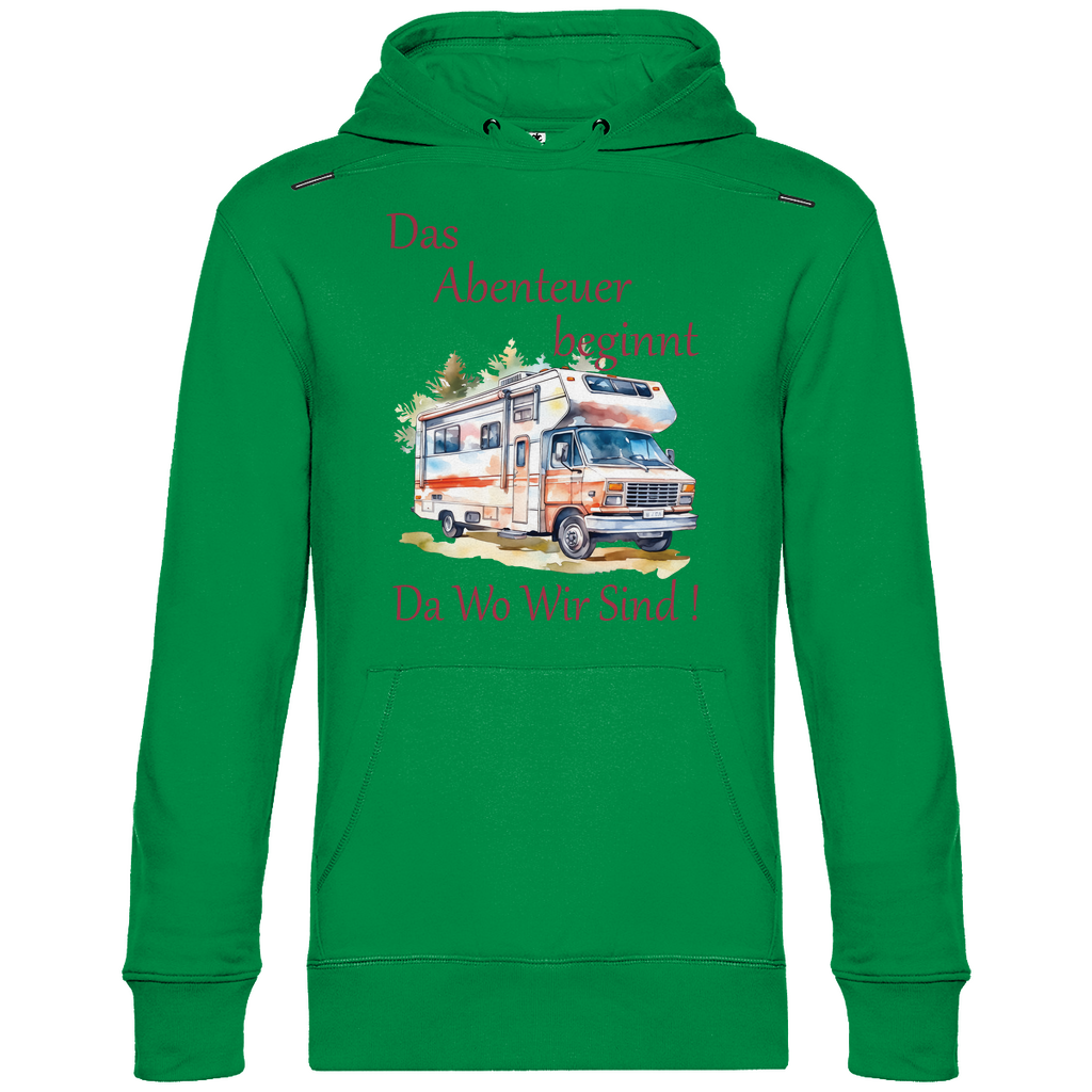 Herren Promo Hoodie Camping Das Abenteuer beginnt-01
