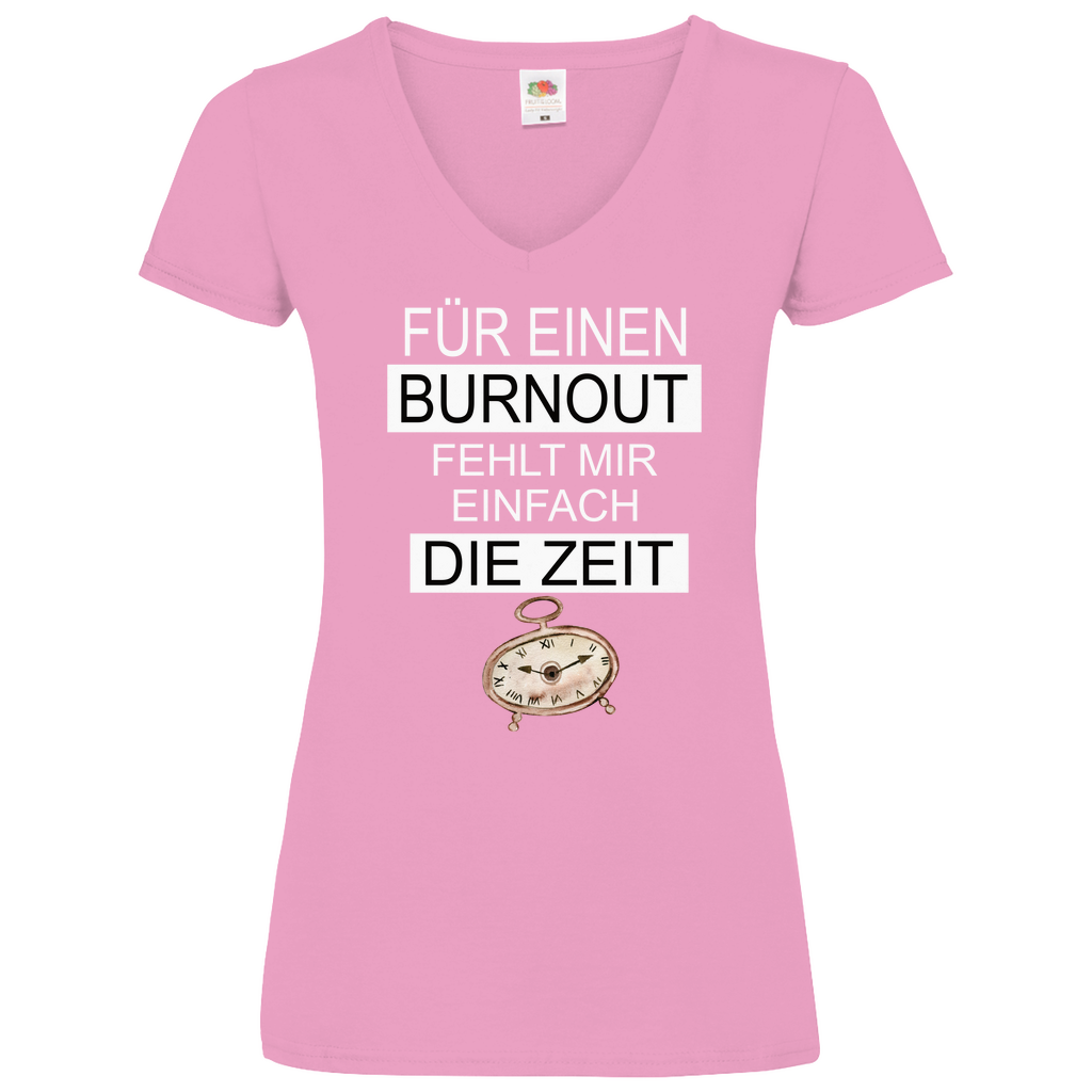 Damen Basic V-Neck T-Shirt für ein burnout-01