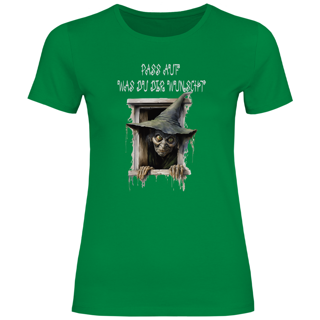 Damen T-Shirt pass auf was du dir wünscht-01