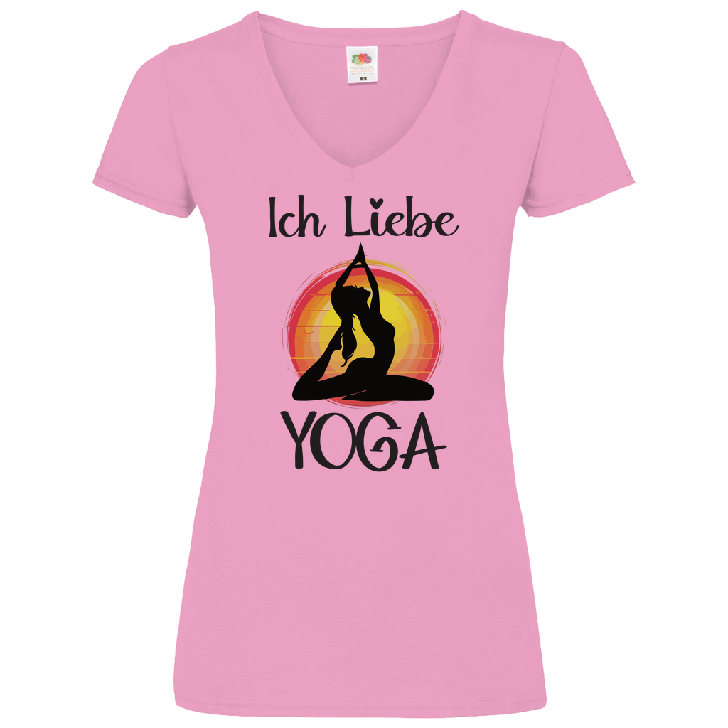 Damen Basic V-Neck T-Shirt YOGA-005