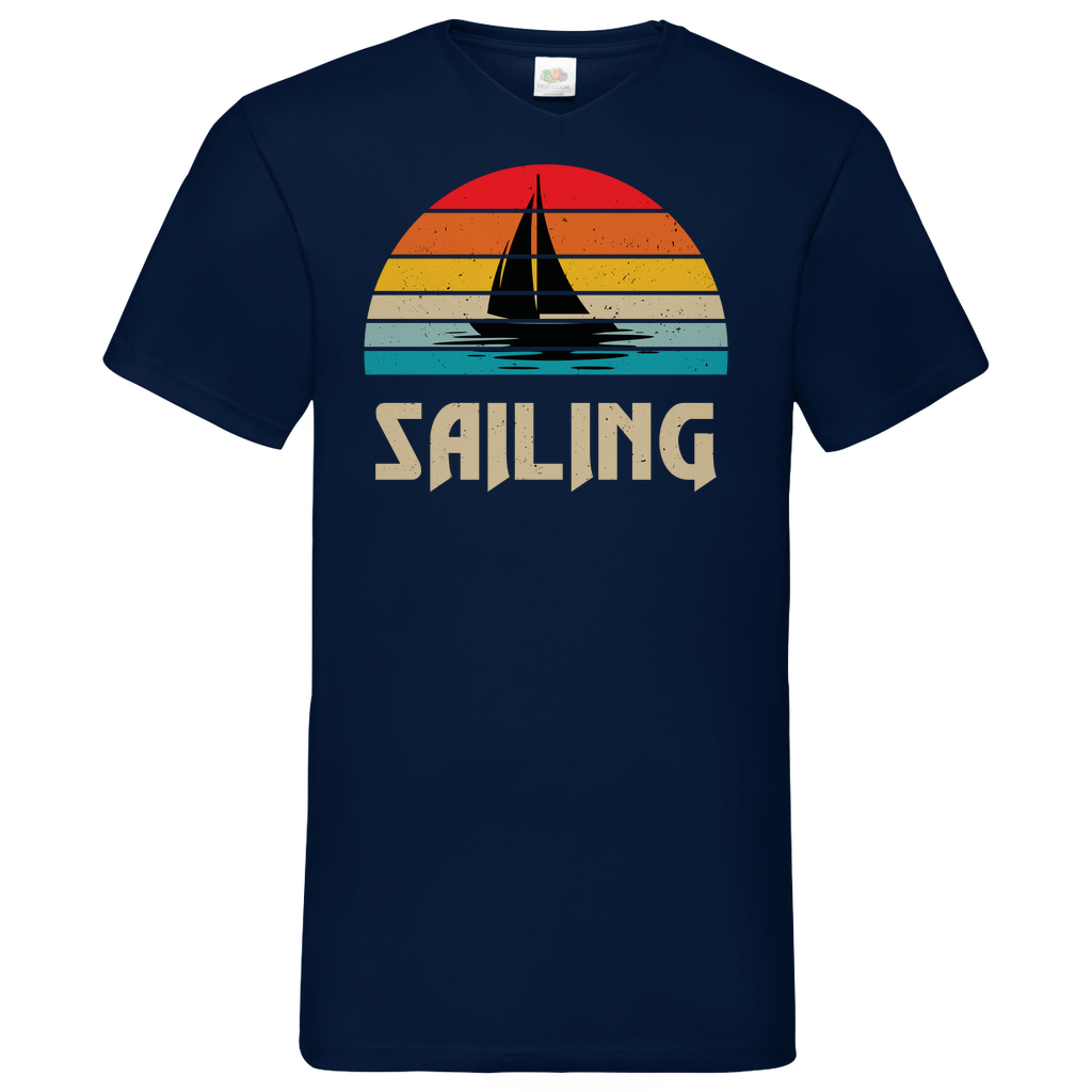 Herren Basic V-Neck T-Shirt Sailing-01