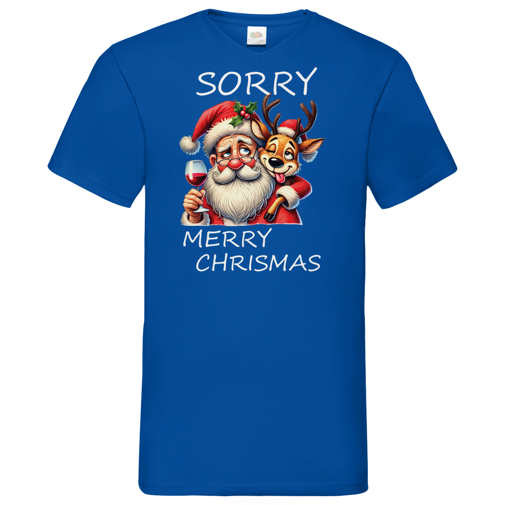 Herren Basic V-Neck T-Shirt weihnachten-13