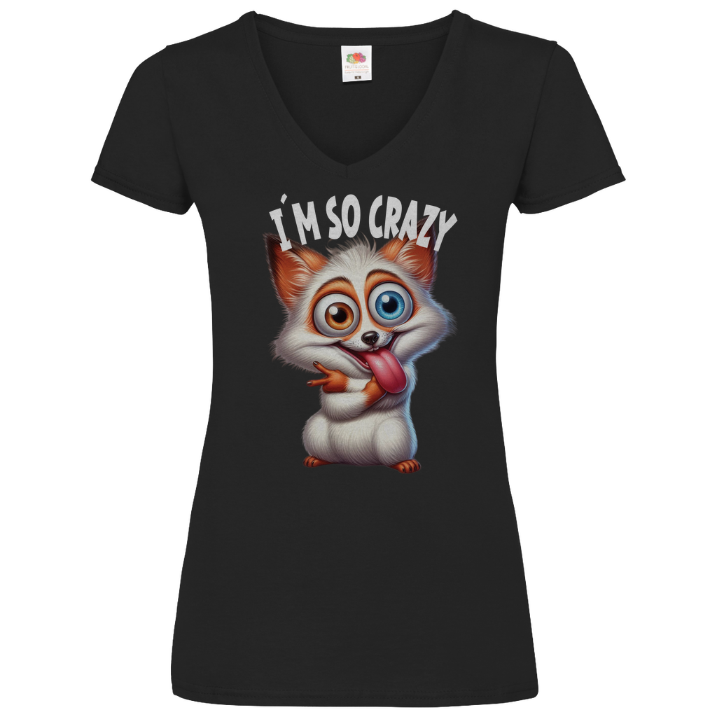 Damen Basic V-Neck T-Shirt spruch010
