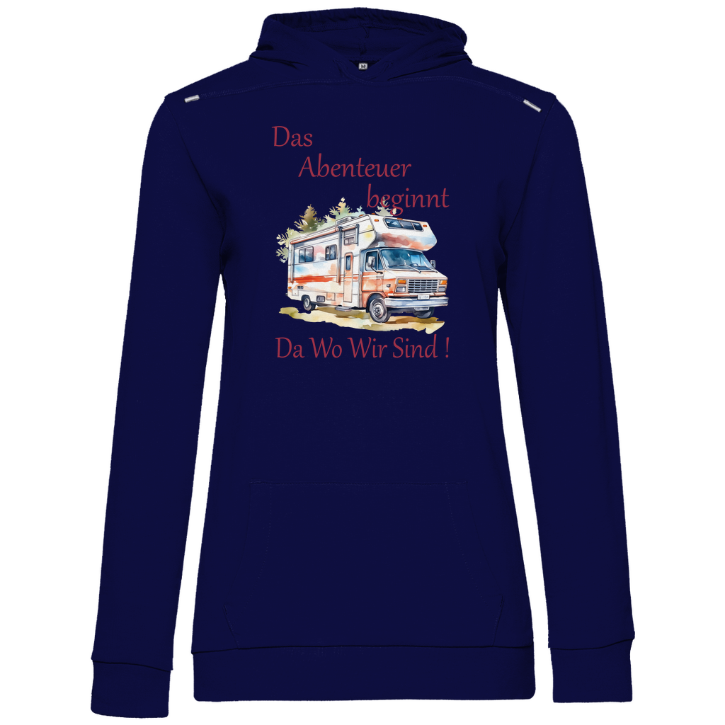 Damen Promo Hoodie Camping Das Abenteuer beginnt-01
