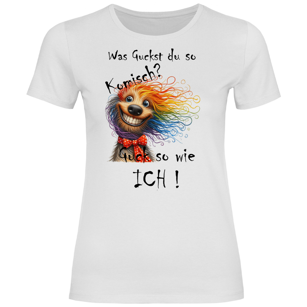 Damen T-Shirt was kuckst du ? 03S
