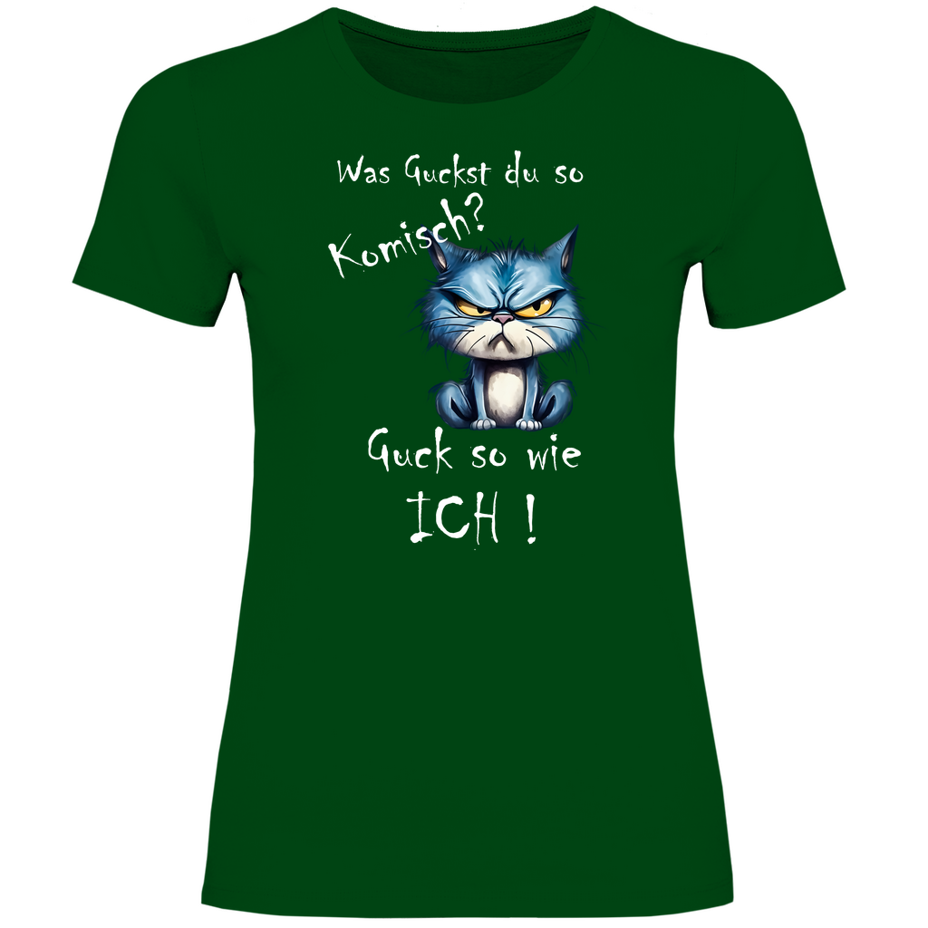 Damen T-Shirt was kuckst du so ?