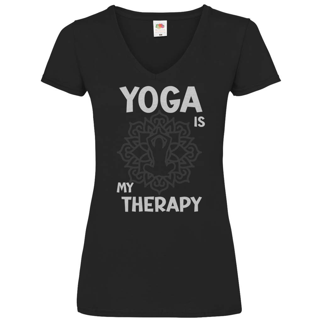 Damen Basic V-Neck T-Shirt YOGA-004