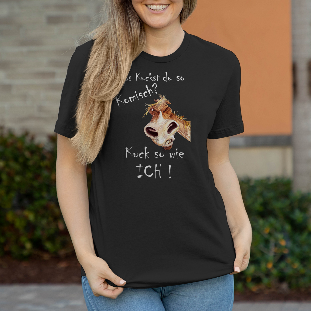 Damen T-Shirt was kuckst du ?
