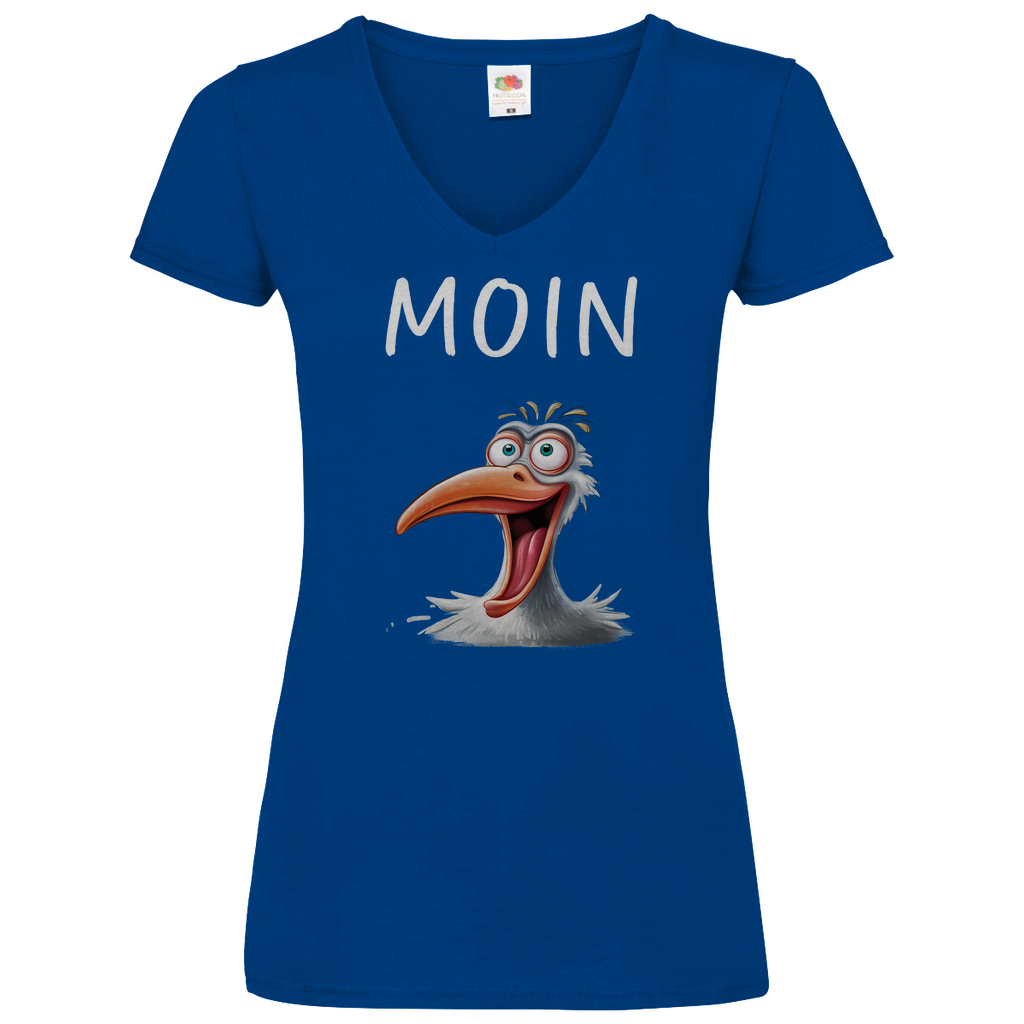Damen Basic V-Neck T-Shirt MOINMOIN-06