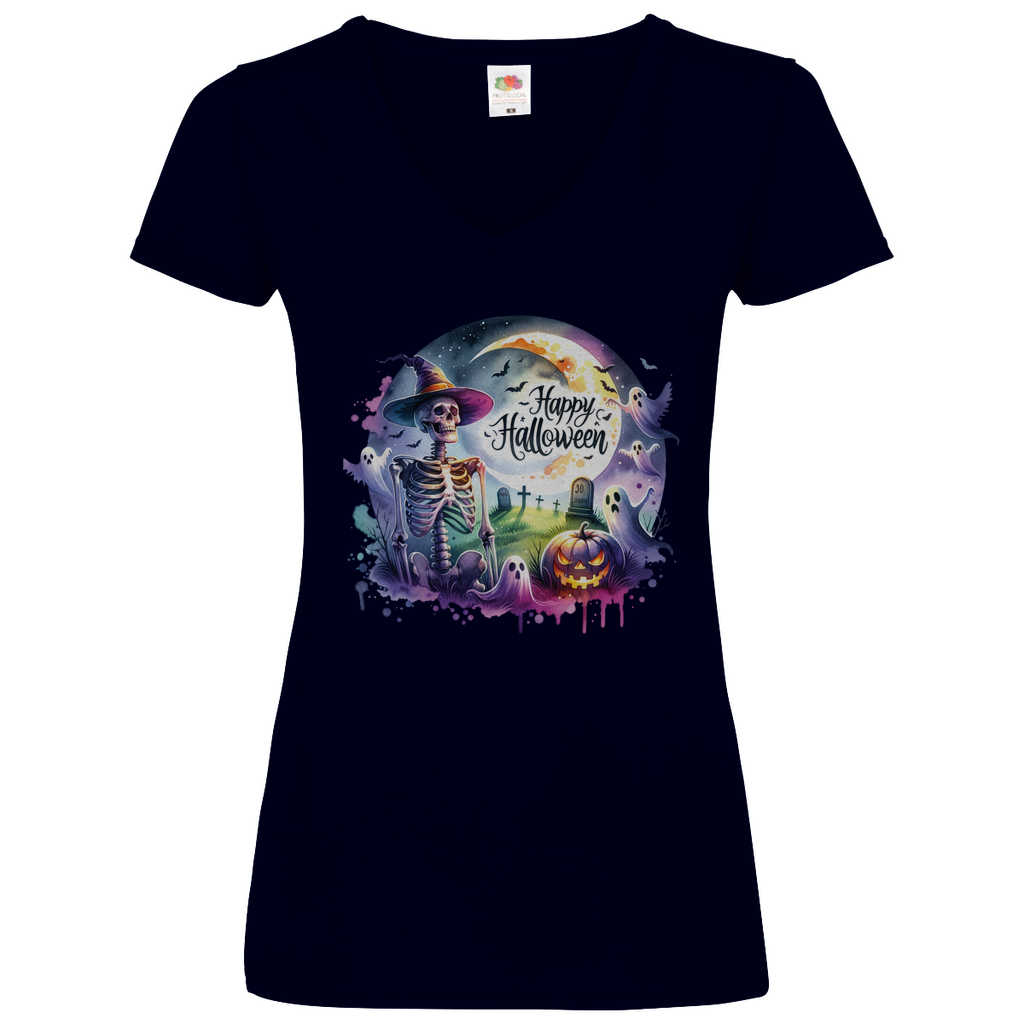 Damen Basic V-Neck T-Shirt spruch014