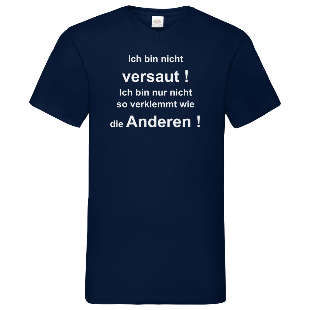 Herren Basic V-Neck T-Shirt ich bin nicht-01