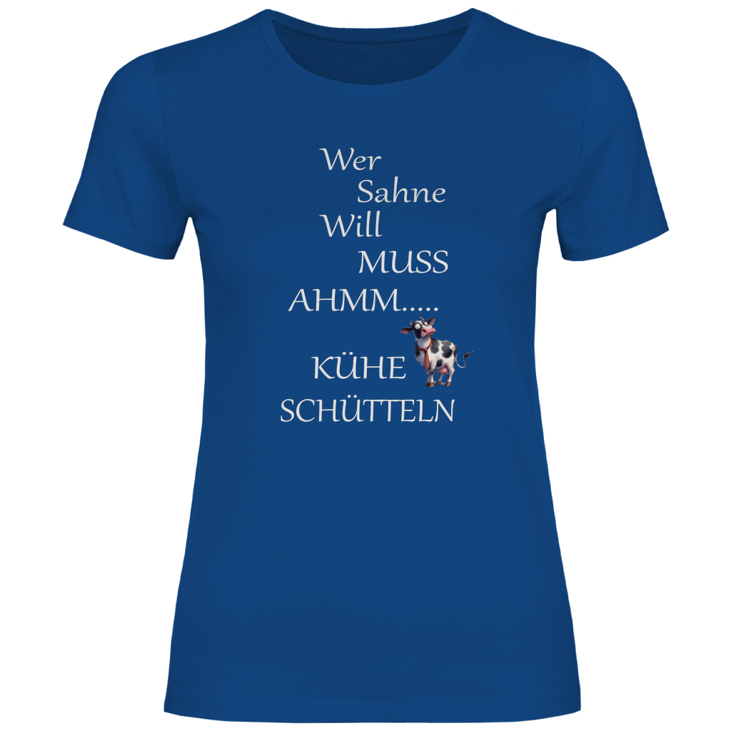 Damen T-Shirt wer sahne will-w