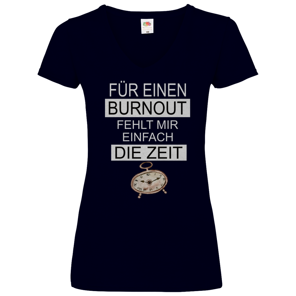 Damen Basic V-Neck T-Shirt für ein burnout-01