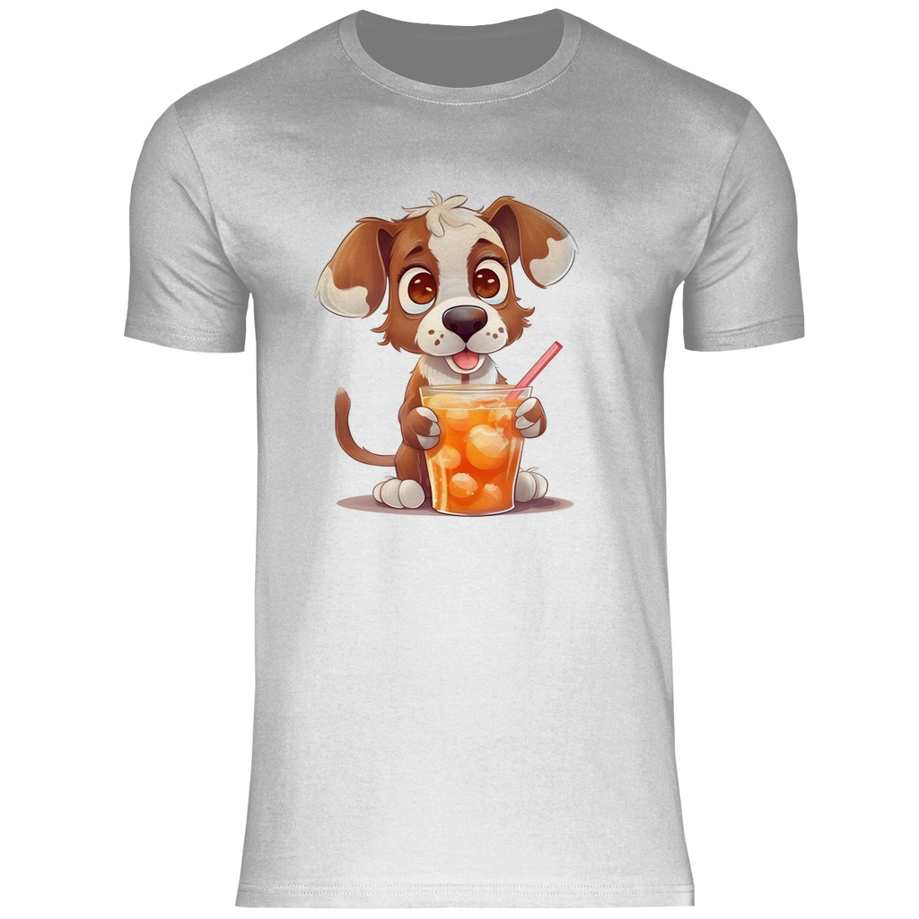 Herren T-Shirt Hund mit drink