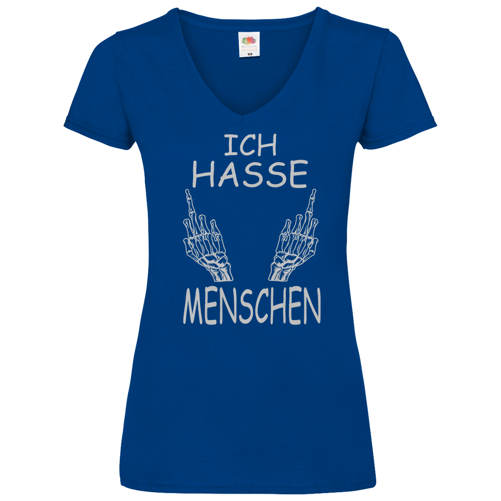 Damen Basic V-Neck T-Shirt spruch030