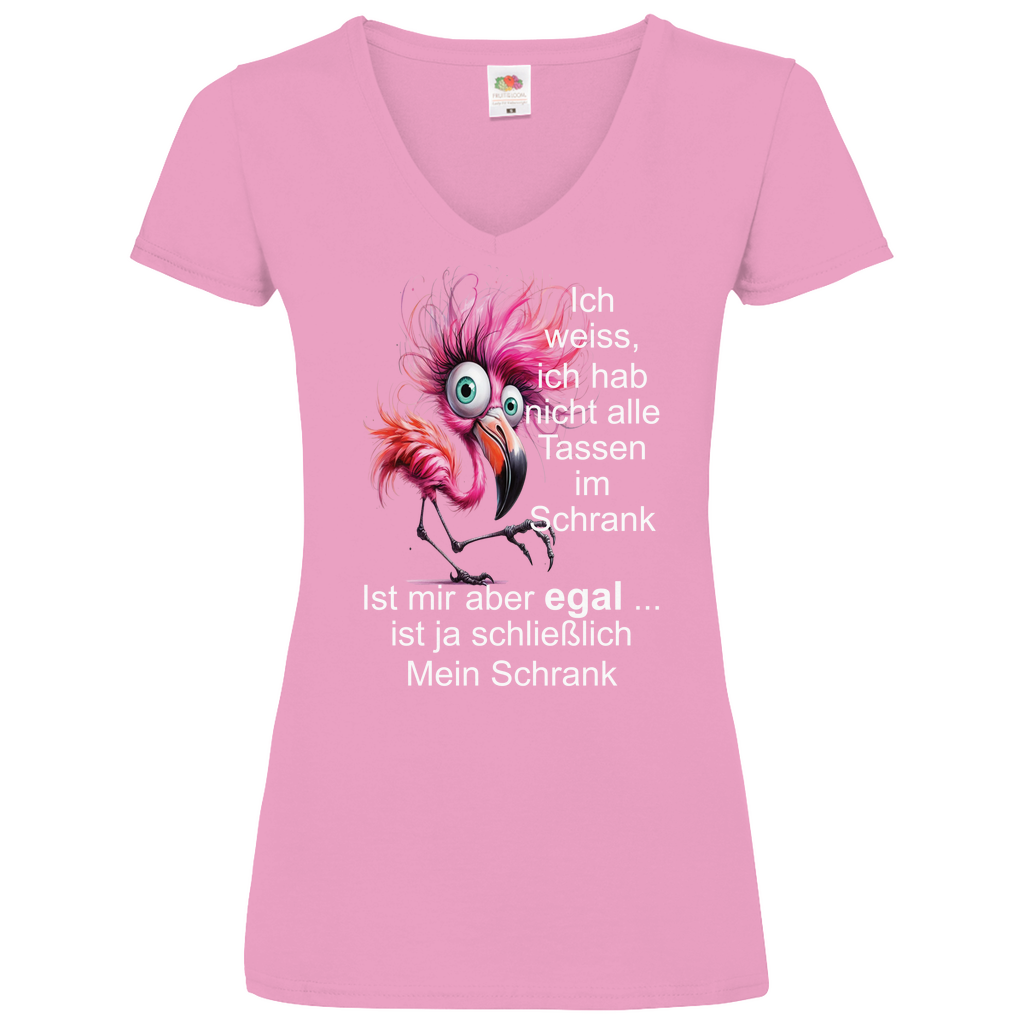 Damen Basic V-Neck T-Shirt Spruch0002