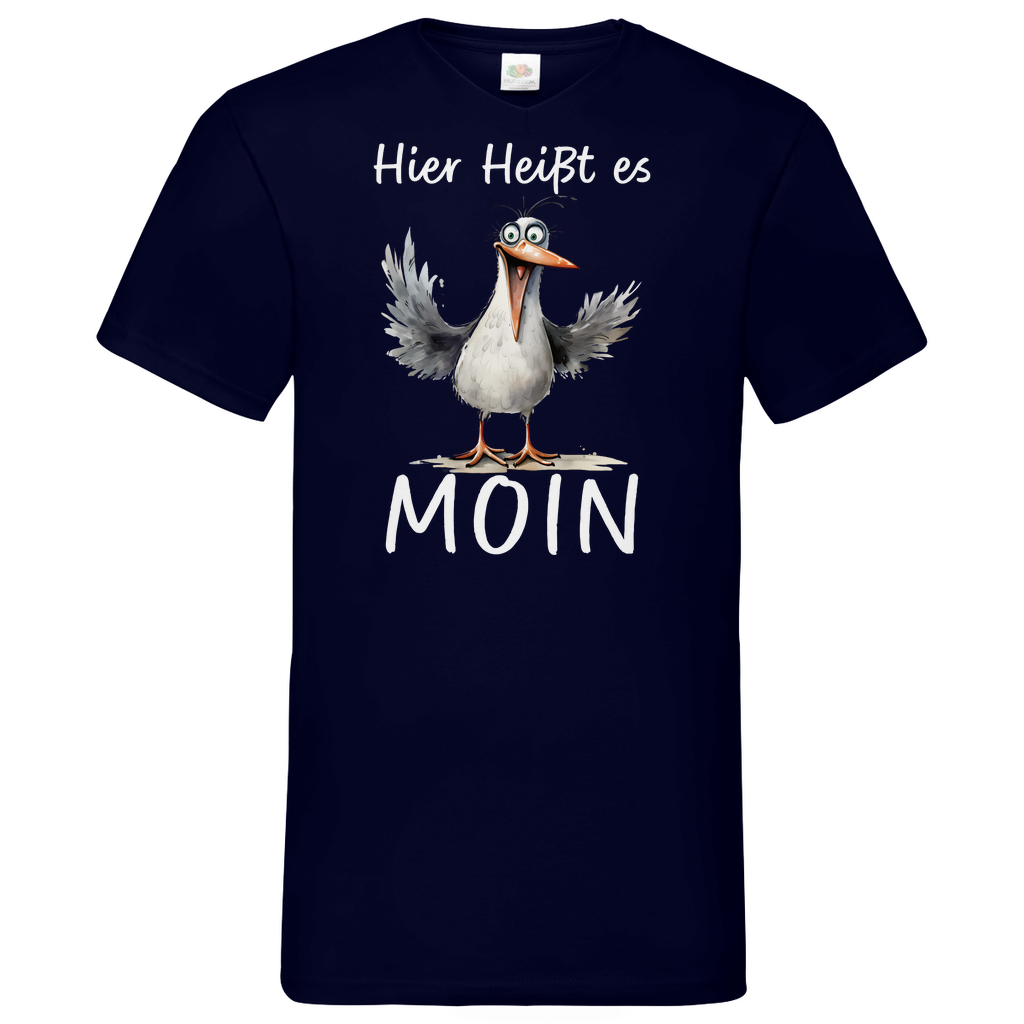 Herren Basic V-Neck T-Shirt MOINMOIN-07