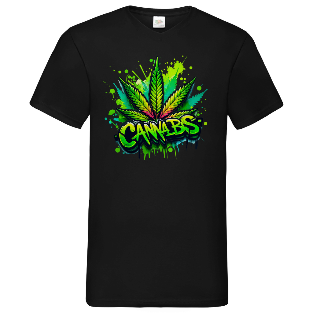 Herren Basic V-Neck T-Shirt Canna-01