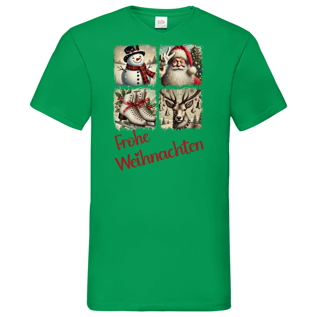 Herren Basic V-Neck T-Shirt weihnachten-10