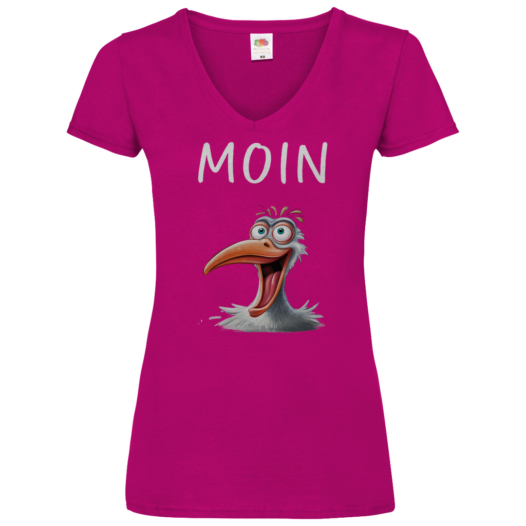 Damen Basic V-Neck T-Shirt MOINMOIN-06