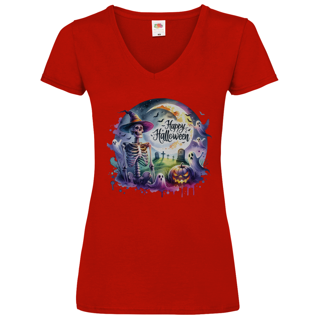 Damen Basic V-Neck T-Shirt spruch014