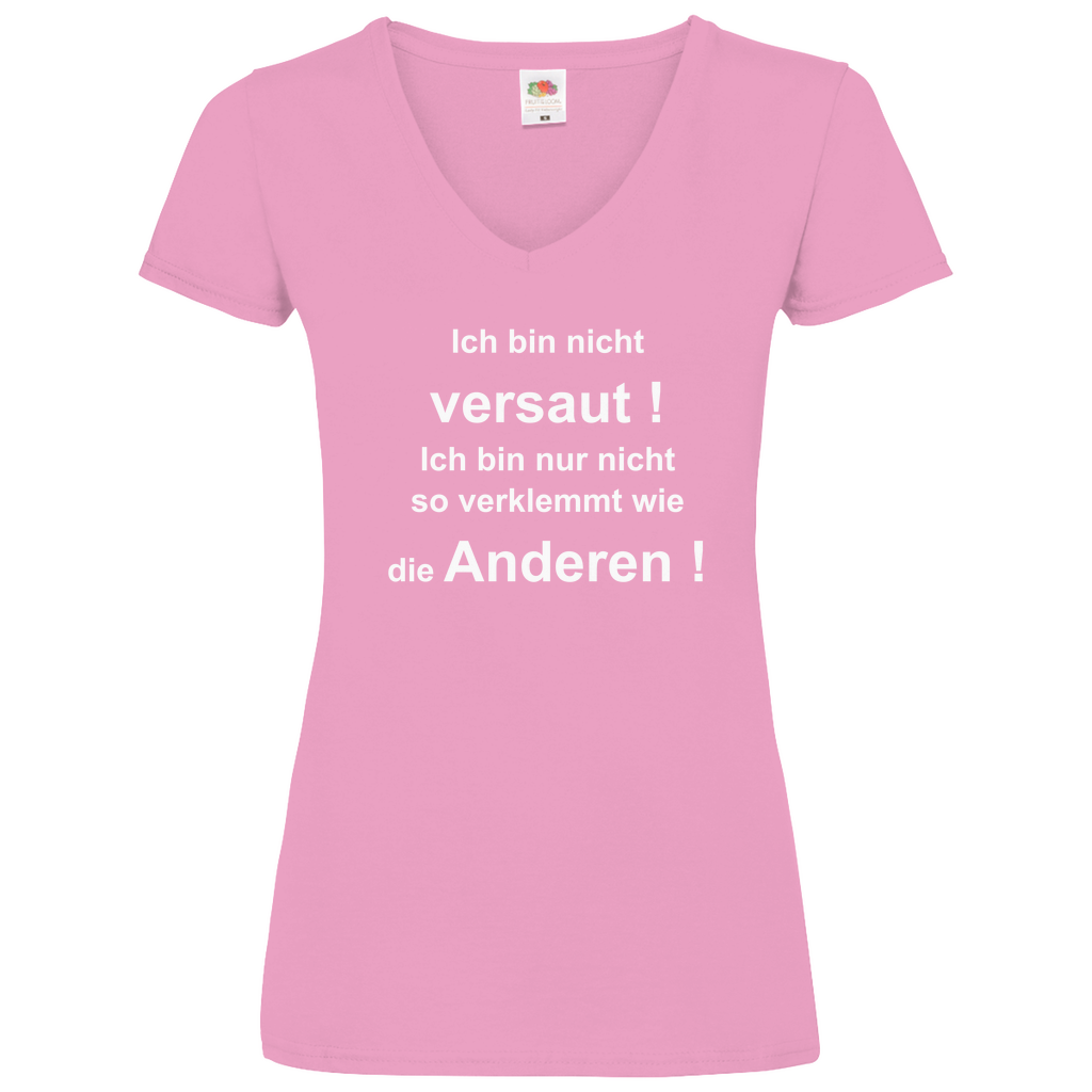 Damen Basic V-Neck T-Shirt ich bin nicht-01