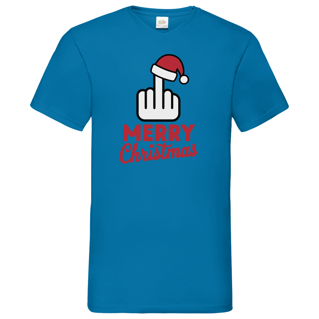 Herren Basic V-Neck T-Shirt weihnachten-06