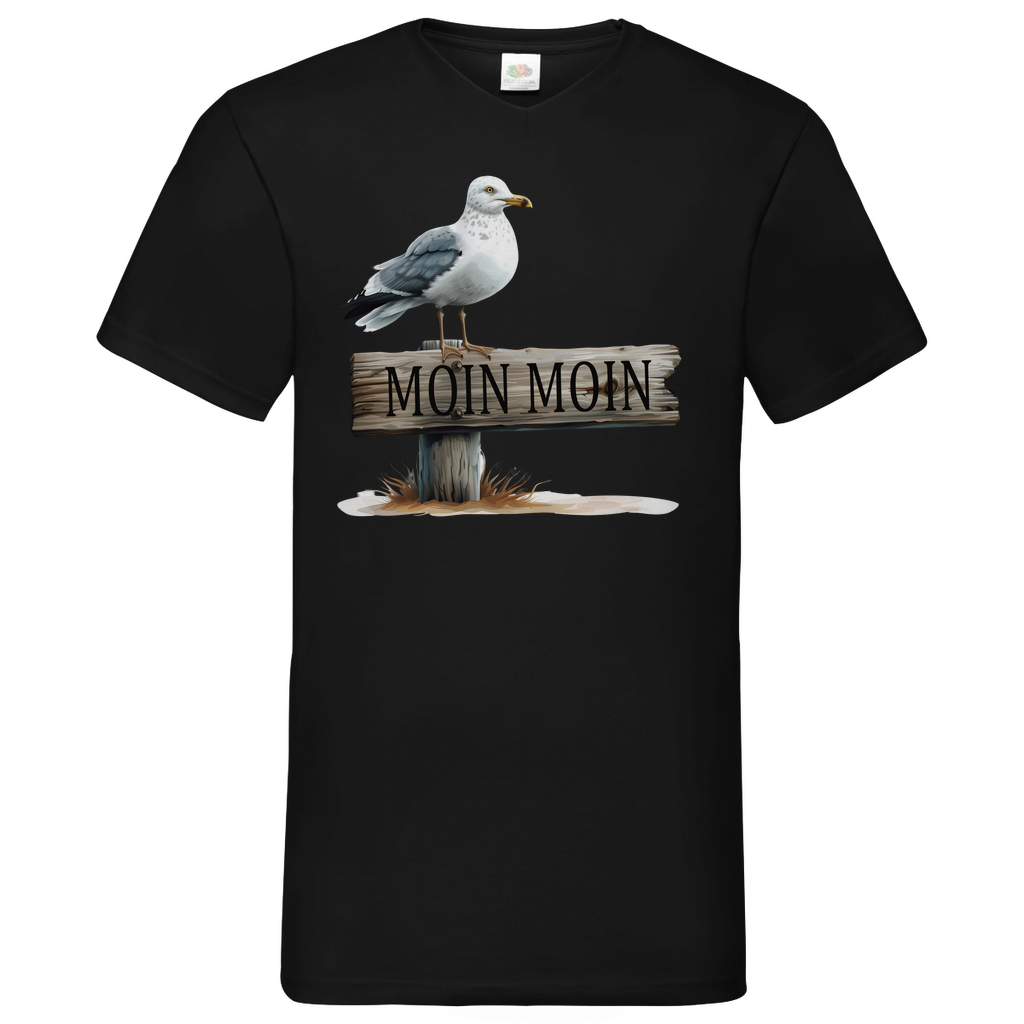 Herren Basic V-Neck T-Shirt MOINMOIN-04