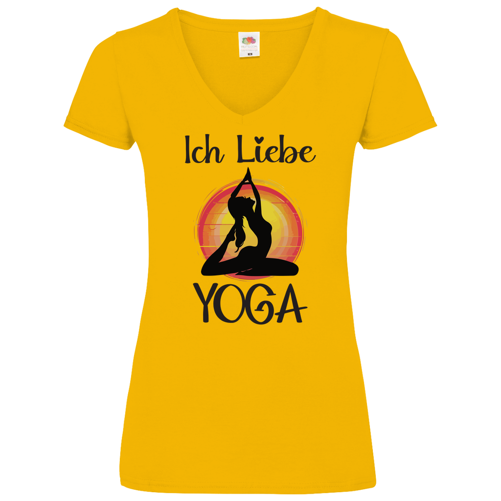 Damen Basic V-Neck T-Shirt YOGA-005