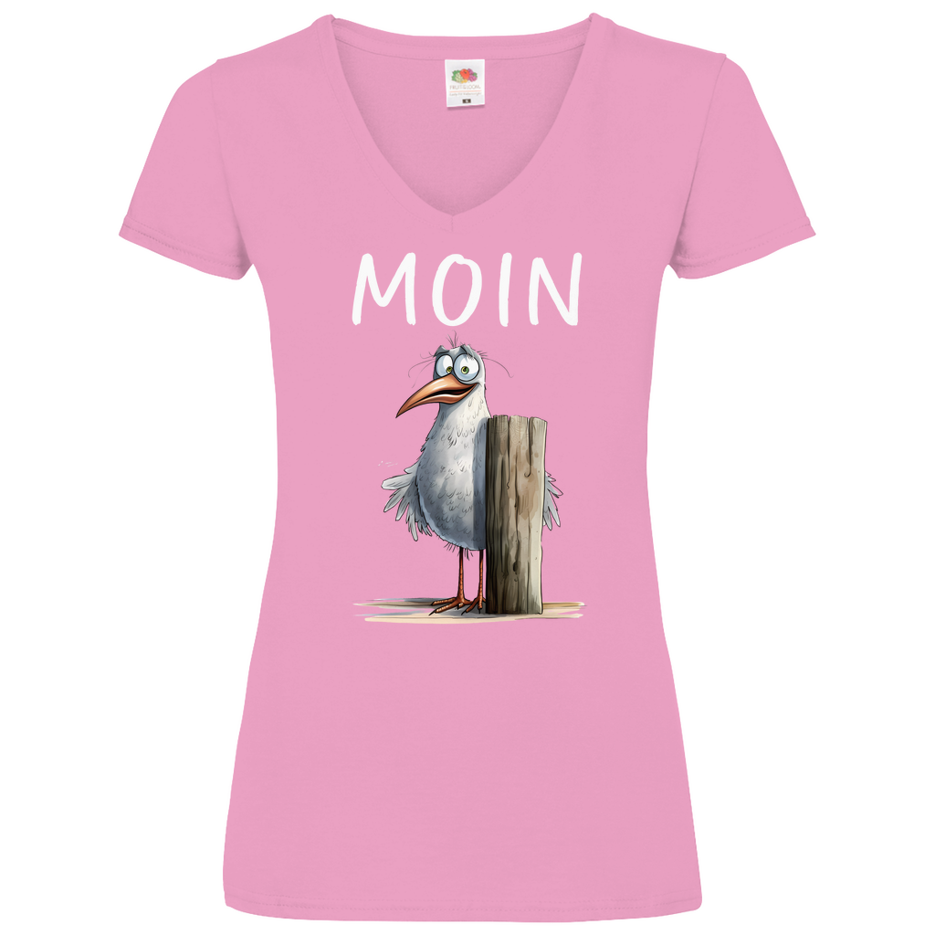 Damen Basic V-Neck T-Shirt MOINMOIN-05