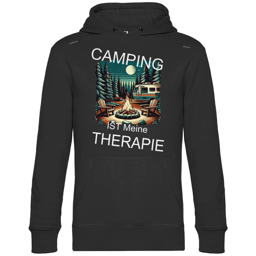 Herren Promo Hoodie Camping-Therapie-01