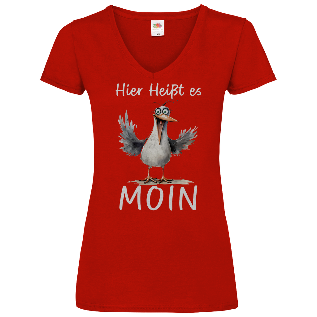 Damen Basic V-Neck T-Shirt MOINMOIN-07