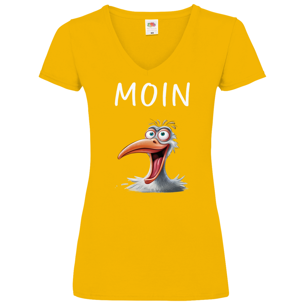 Damen Basic V-Neck T-Shirt MOINMOIN-06
