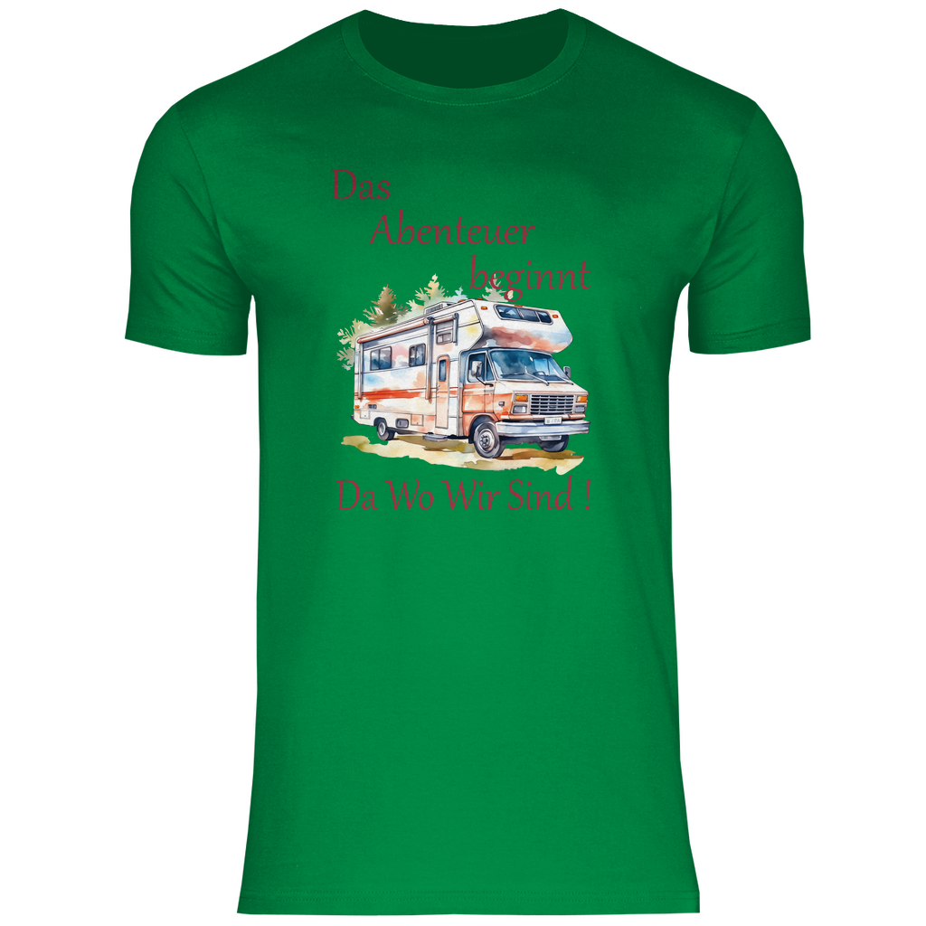 Herren T-Shirt Camping Das Abenteuer beginnt-01