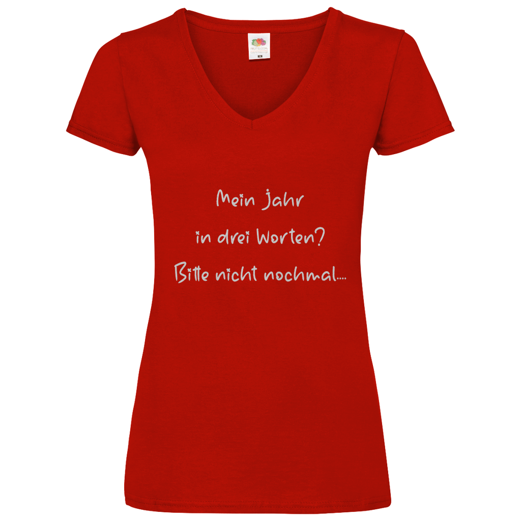 Damen Basic V-Neck T-Shirt spruch017