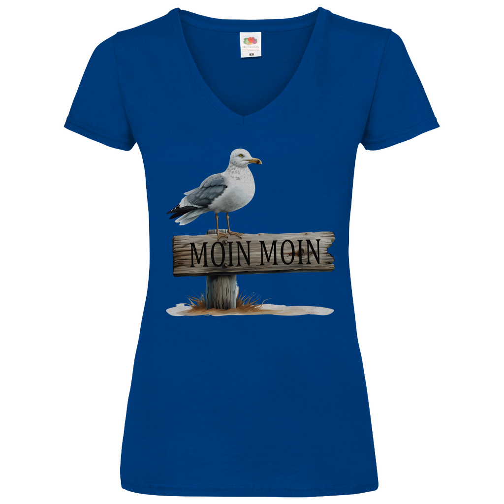 Damen Basic V-Neck T-Shirt MOINMOIN-04
